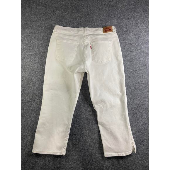 Levi's White denim Classic Capri jeans Size 32 - Picture 1 of 4